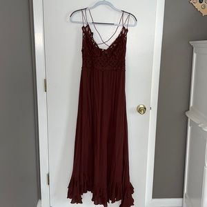 Brown Free People One Adella Maxi Slip